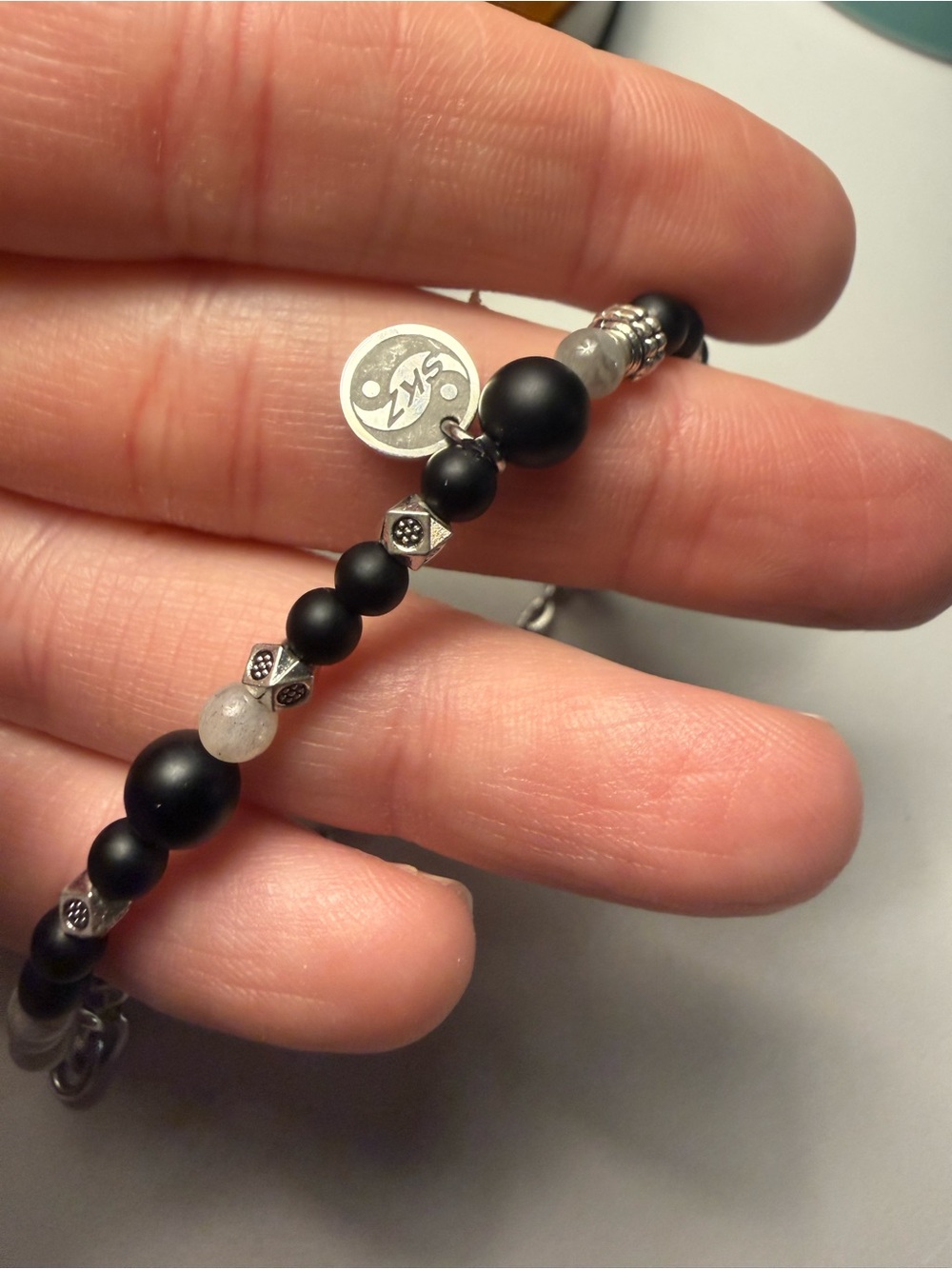 Straykids SKZ Karma Black and White Beaded Yin Yang Pendant Necklace